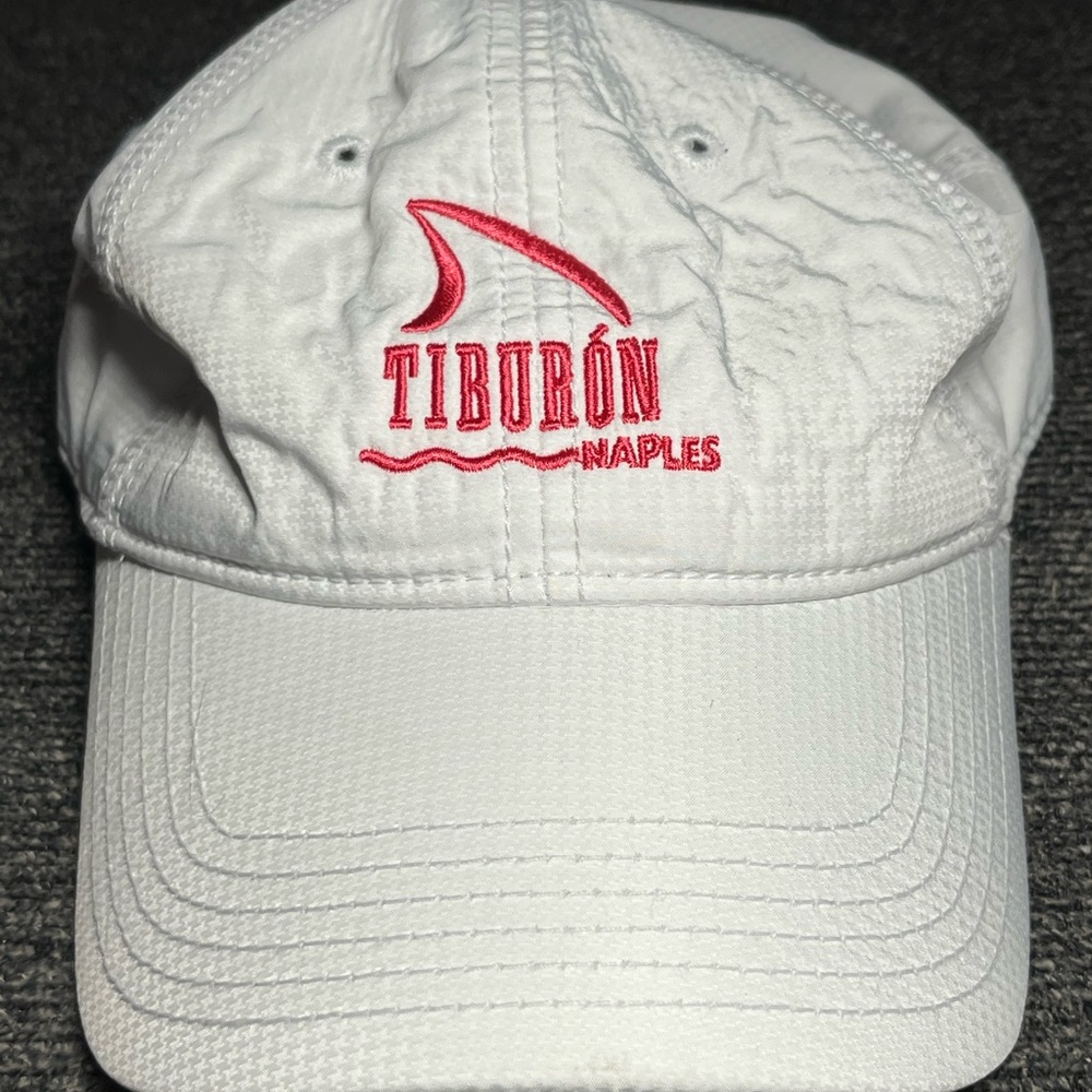 Tiburon Golf Club Naples - Ahead Golf Hat - Ladies Adjustable - White With Pink